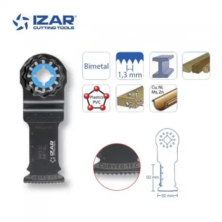 lame courbe outil-multifonctions Starlock Izar bimétal 32 mm