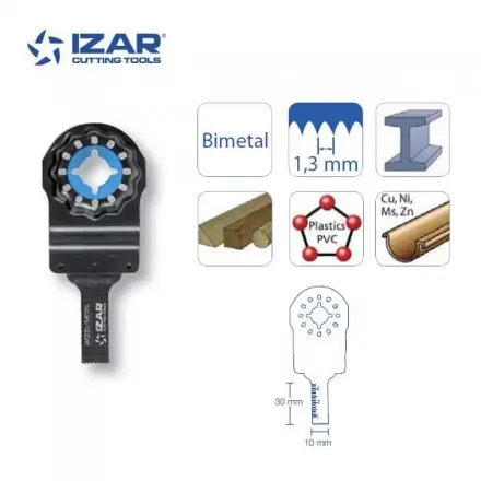 lame étroite outil-multifonctions Starlock Izar bimétal 10 mm