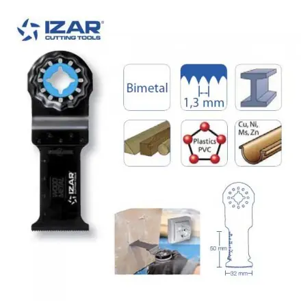 lame droite outil-multifonctions Starlock Izar bimétal 32 mm