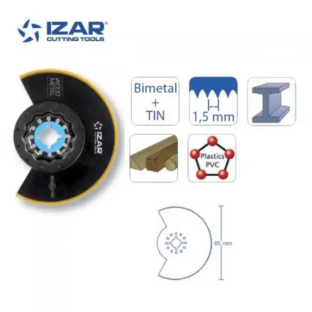 lame segmenté outil-multifonctions Starlock Izar bimétal Tin 85 mm