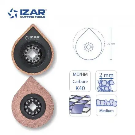 lame et plateau de ponçage concrétion carbure MD/HM Starlock Izar 70 mm