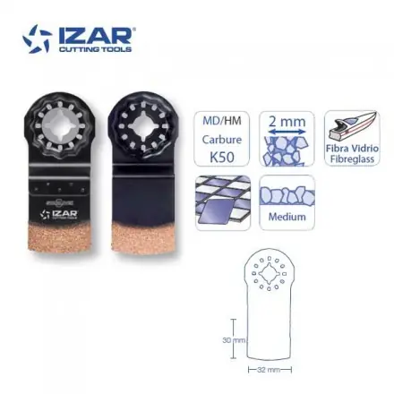 lame à immersion à concrétion carbure MD/HM Starlock Izar 32 mm
