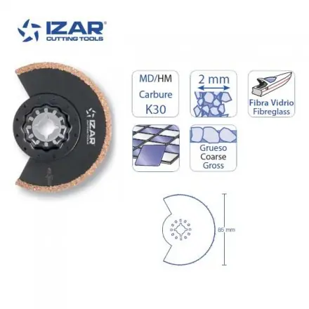 lame segmenté à concrétion carbure MD/HM Starlock Izar 85 mm
