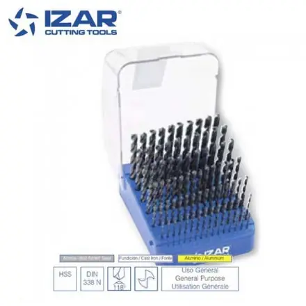 coffret 91 forets HSS de 1 à 10 mm par 0.1 mm Izar