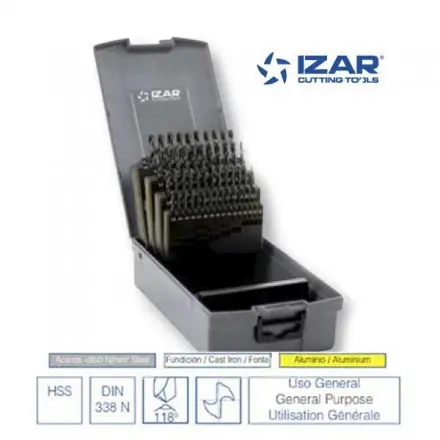 coffret 50 forets HSS Izar de 1 à 5.9 mm par 0.1 mm