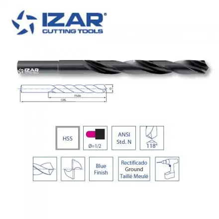 foret HSS queue réduite Izar impérial en pouces de 17/32" à 1" 1/2