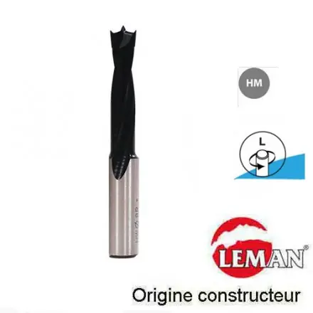 Mèche à tourillon carbure D. 5 mm L. 57 mm rot. gauche - 265.705.01 - Leman