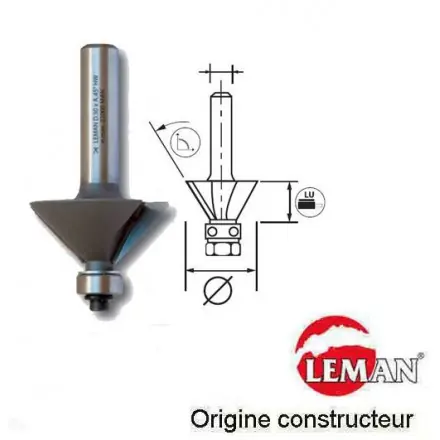 mèche à chanfreiner 15° + roulement D.20,3 mm queue 6 mm