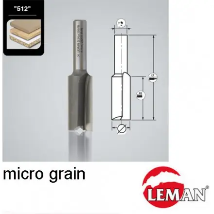 mèche à rainer droite carbure HM micrograin D.14x73 mm 2 tranchants LEMAN