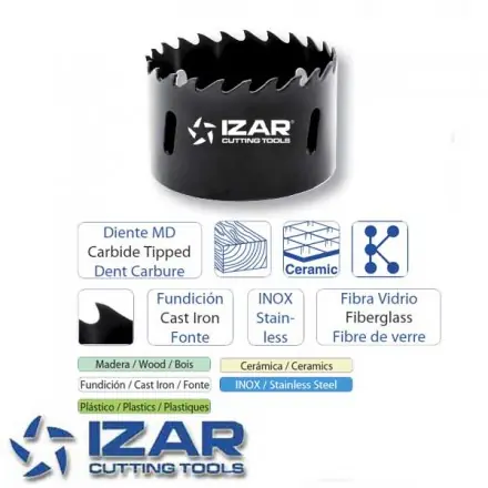 trépan Izar denture carbure de 19 à 102 mm