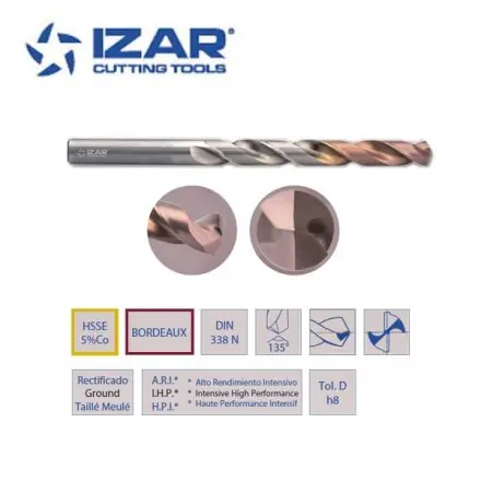 Foret Izar HSSE 5%Co DIN 338N multi-acier de 1 à 13 mm (boîte)