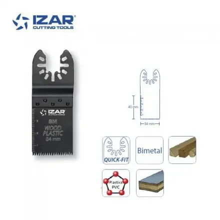 lame Quick-Fit Izar bimétal coupe droite 34 mm haut rendement