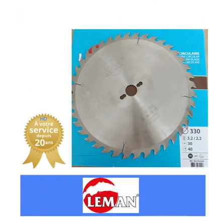 lame de scie circulaire carbure D.330 mm 40 dents Leman