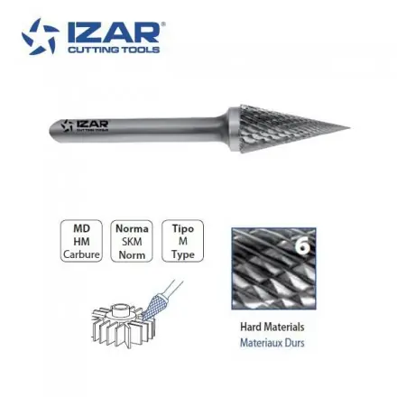 fraise rotative carbure Izar conique SKM denture 6 de 6 à 16 mm