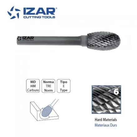 fraise rotative carbure Izar ovale TRE denture 6 de 3 à 19 mm