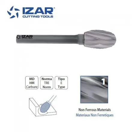 fraise rotative carbure Izar ovale TRE denture 1 de 3 à 19 mm