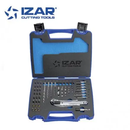 coffret Izar 42 pièces forets bois, béton, HSS, embouts de vissage