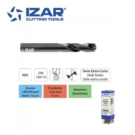 Foret HSS Izar extra-court (boîte de 10) de 1 à 10mm