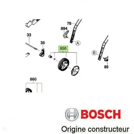 roue de tondeuse Bosch F016F04508
