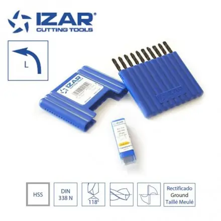 foret HSS Izar DIN338N de 1 à 13 mm - coupe à gauche (boîte)