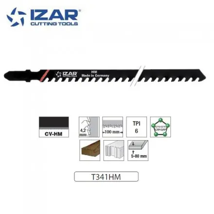lame de scie sauteuse carbure tungstène Izar T341HM pour matériauxr 132mm TPi6