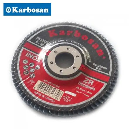 Disque à lamelles 125mm Karbosan pour Inox Zirconium conique GR80