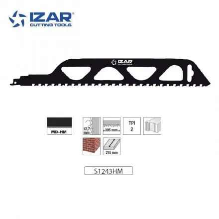 Lame scie sabre Izar S1243HM (x1) denture carbure tungstène 305mm
