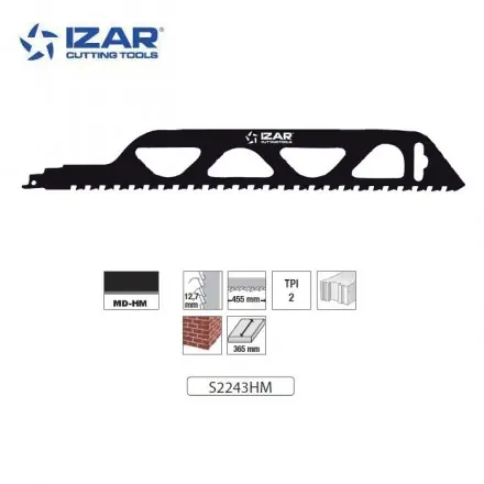 Lame scie sabre Izar S2243HM (x1) denture carbure tungstène 455mm