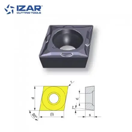 plaquettes carbure CCMT 120404-E-ZMM Izar nuance C-525 (boîte de 10)