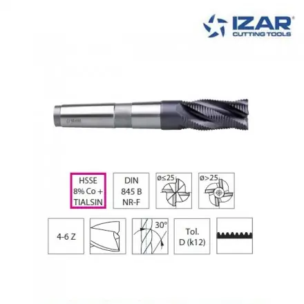 fraise d‘ébauche queue conique Izar HSSE 8%co TIALSIN DIN 845-BNRF