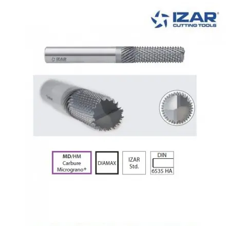 fraise ébauche Izar carbure MD/HM DIAMAX diamanté pour fibre de carbone / verre