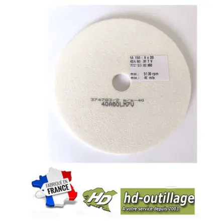 meule d‘affûtage pour scie 150x8x20 mm dureté dure grain 60