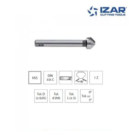 fraise à noyer 90° Izar HSS 1Z DIN335C de 6 à 30 mm