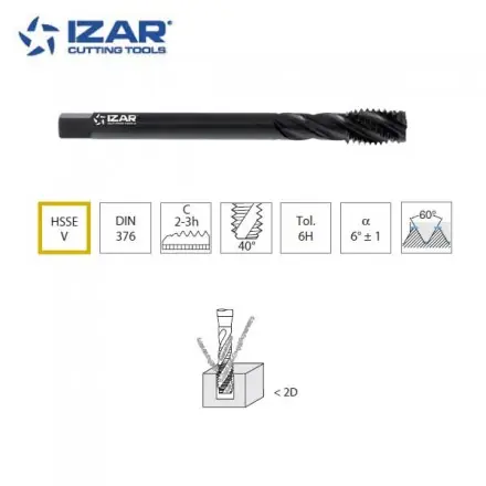 Taraud hélicoïdal machine Izar HSSEV métrique de M8 à M20