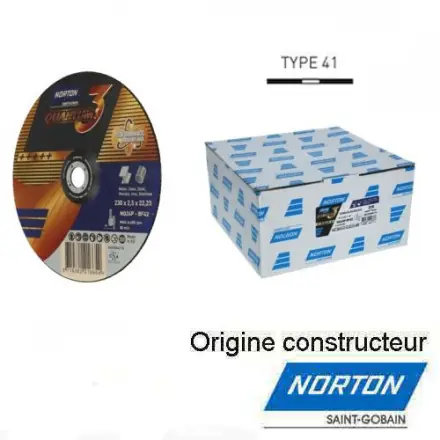 25 disques à tronçonner acier inox Norton QUANTUM3 125x2,0 mm