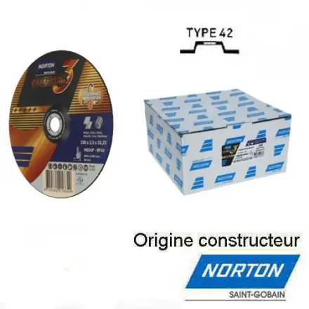 25 disques à tronçonner acier inox Norton QUANTUM3 125x0,8 mm