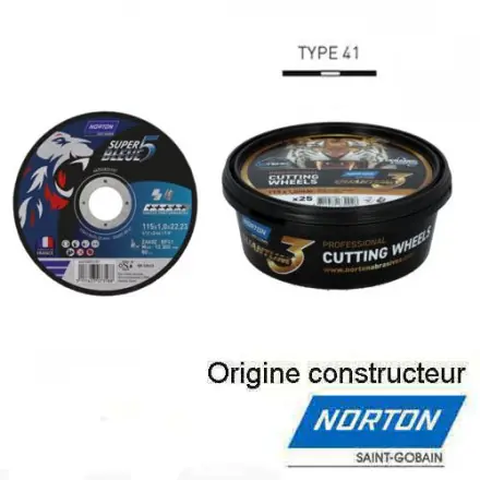 25 disques à tronçonner inox/acier 125x1,6 mm NORTON 66252833168