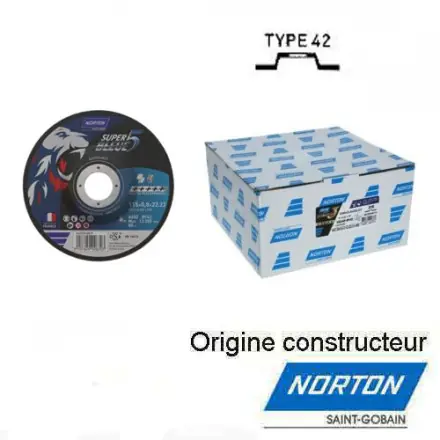 25 disques à tronçonner inox/acier 125x2,5 mm NORTON 66252833172