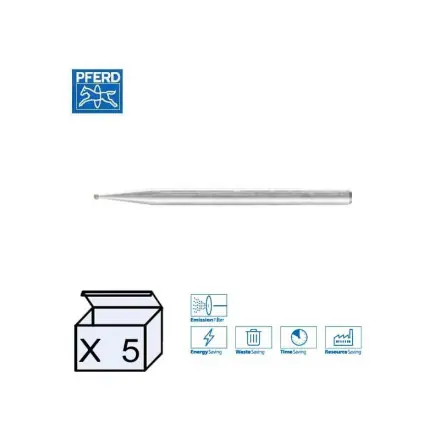 meule diamant Pferd sphérique KU 1 mm tige 3 mm dureté D64 à D181 (x5)