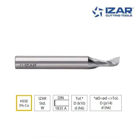 Fraise finition Izar HSSE 5%Co 1Z pour aluminium