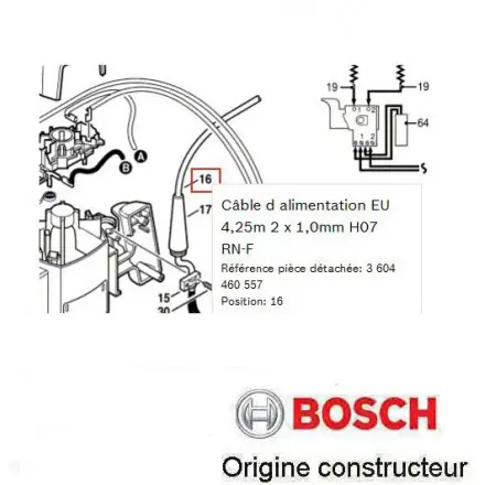 câble d‘alimentation Bosch 3604460557