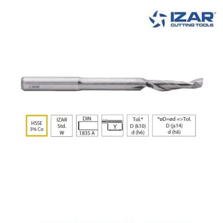 Fraise finition série longue Izar HSSE 5%Co 1Z pour aluminium