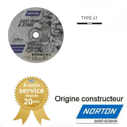25 disques à tronçonner CAST IRON &STONE 115 mm NORTON 66252845582