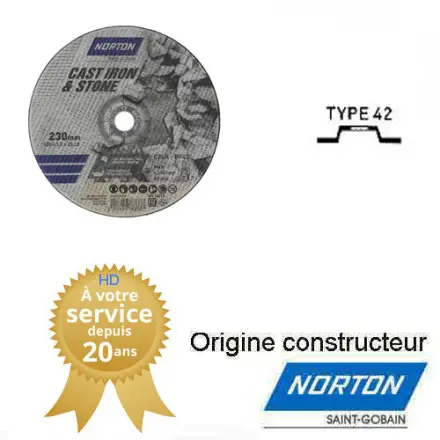 25 disques à tronçonner CAST IRON &STONE 115 mm NORTON 66252845579