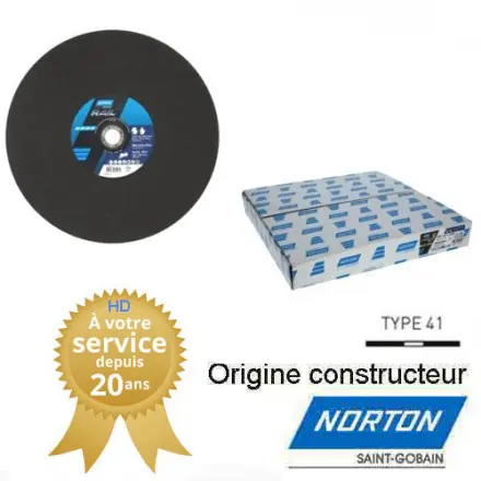 10 disques à tronçonner 300x3,5x20,0 mm A24T RAIL Norton