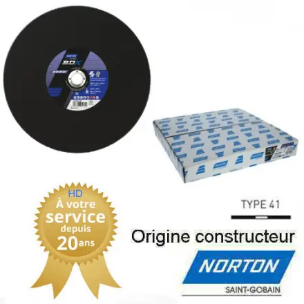 10 disques à tronçonner 350x4,5x25,4 mm A24R dure Norton BDX