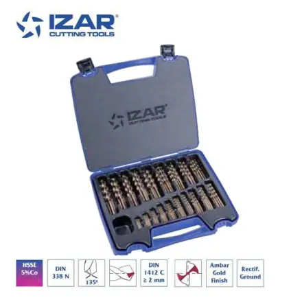 coffret 170 forets HSSE 5%Co DIN338N Izar de 1 à 10 mm par 0.5 mm