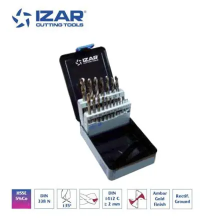 coffret 19 forets HSSE 5%Co DIN1897N Izar de 1 à 10 mm par 0.5 mm