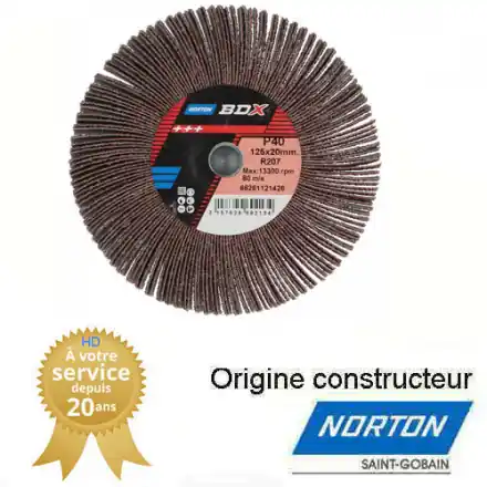 10 ou 5 roues à lamelles 125x20 mm Norton QUANTUM