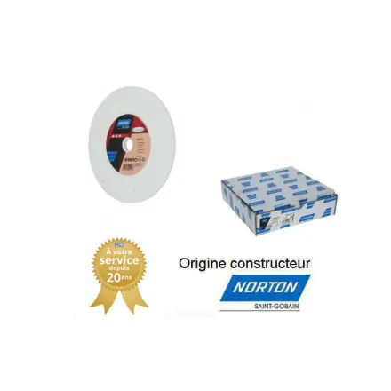5 meules plates d‘affûtages pour scie 200x8x20 mm NORTON VITRIUM 3
